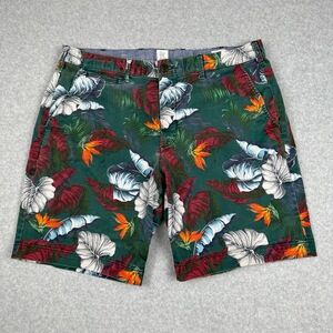 GAP Shorts Mens 36 Green Floral Print Chino Casual Summer Hawaiian Preppy